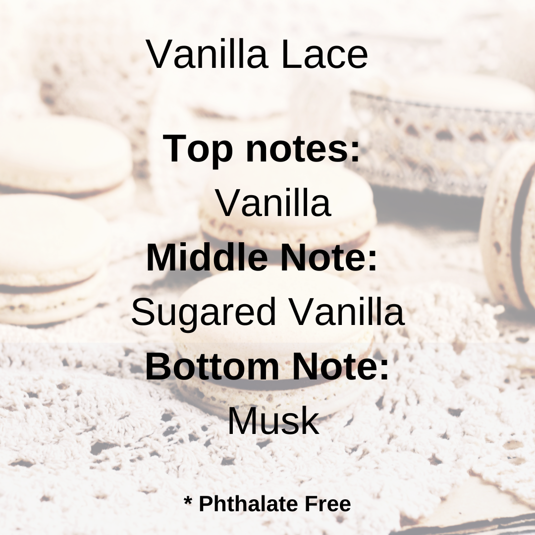 Vanilla Lace scent notes: a delicate and alluring blend that begins with the rich, comforting scent of pure vanilla. The heart of the fragrance is sweetened with sugared vanilla, adding a touch of indulgence, while soft musk at the base wraps the scent in a warm, sensual finish. This candle brings a subtle elegance, perfect for creating a cozy and inviting atmosphere.