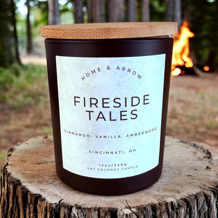 Fireside Tales Soy Coconut Wood Wick Candle - 12oz