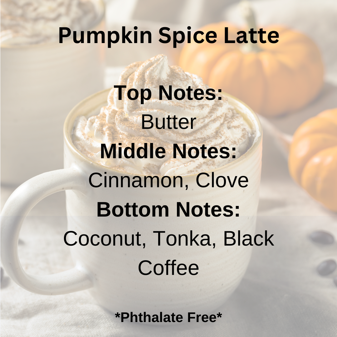 Pumpkin Spice Latte with whipped cream, surrounded by pumpkins on a light background.